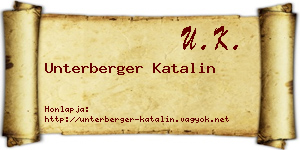 Unterberger Katalin névjegykártya